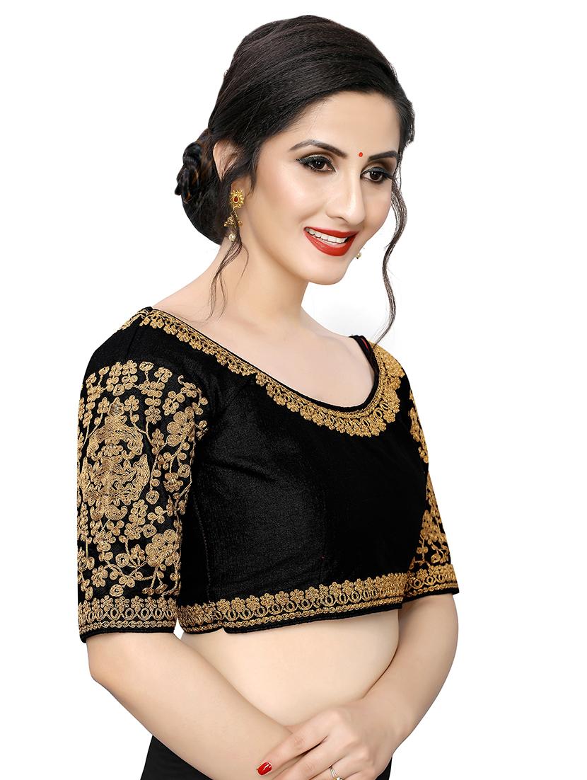 black art silk embroidered blouse - 17105218 - Zoom Image - 2