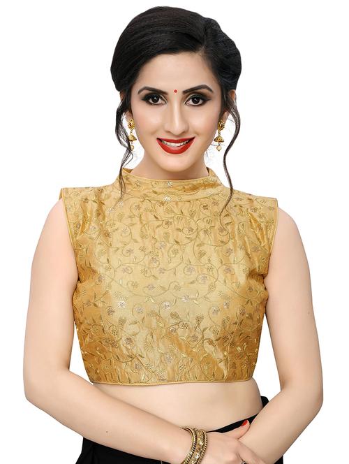 gold art silk embroidered blouse - 17105229 - Standard Image - 1