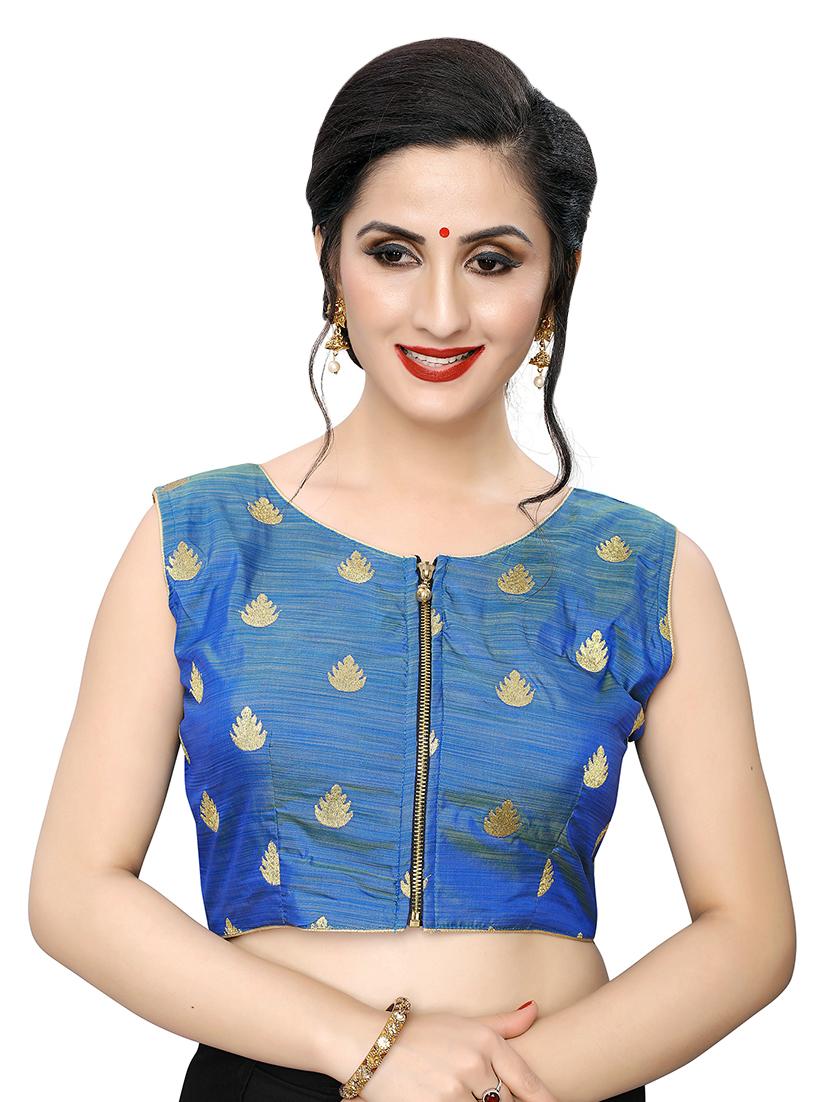 blue art silk embroidered blouse - 17105232 - Zoom Image - 1