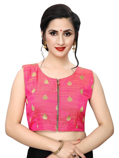 pink art silk embroidered blouse - 17105240 - Standard Image - 1