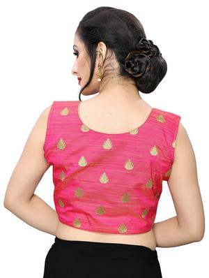 pink art silk embroidered blouse - 17105240 - Standard Image - 3