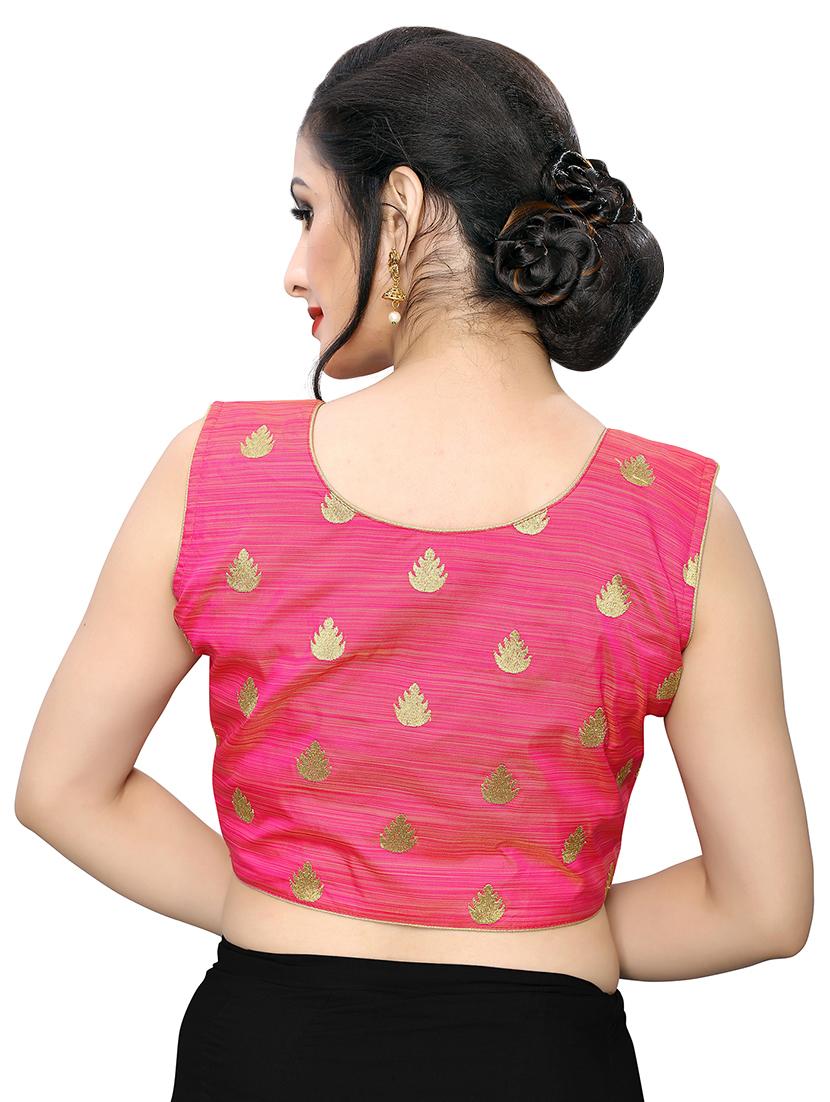 pink art silk embroidered blouse - 17105240 - Zoom Image - 3
