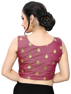 purple art silk embroidered blouse - 17105241 - Standard Image - 3
