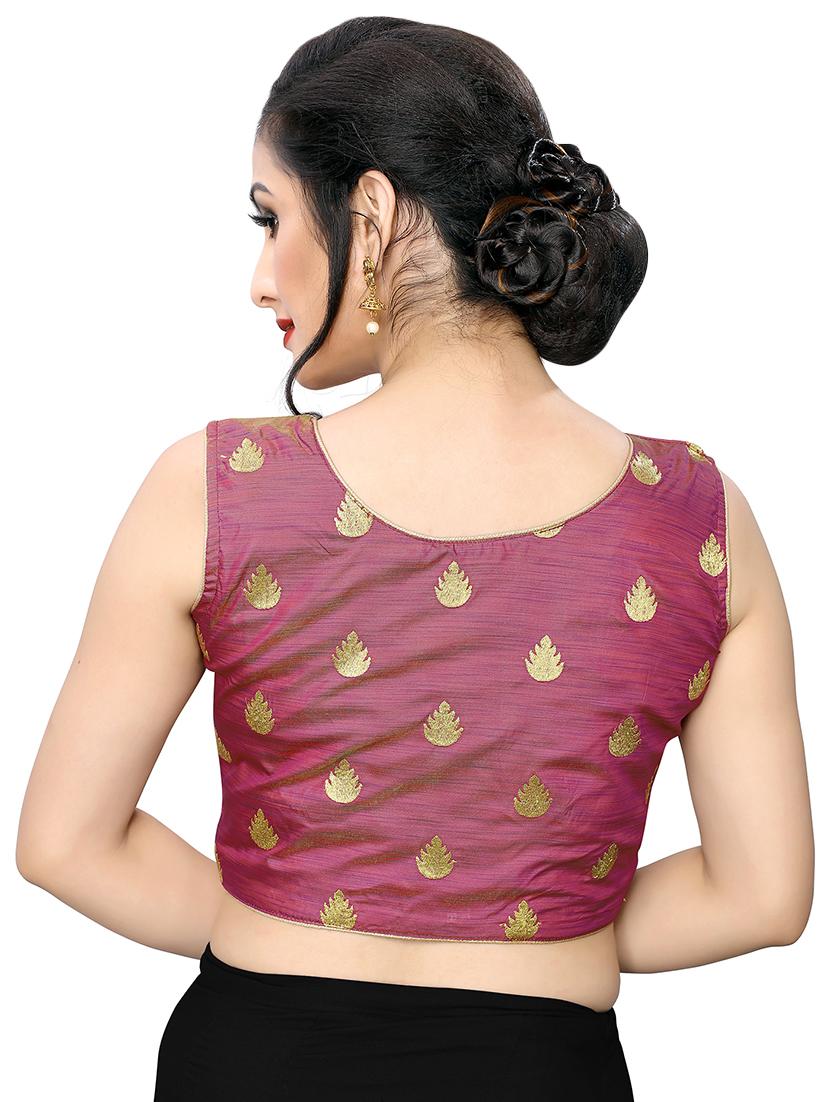 purple art silk embroidered blouse - 17105241 - Zoom Image - 3