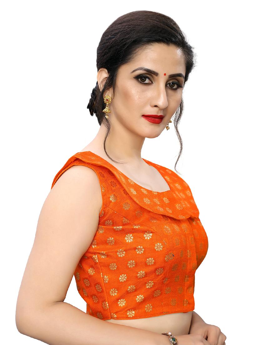 orange jacquard blouse - 17105305 - Zoom Image - 2
