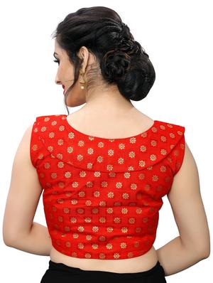 red jacquard blouse - 17105307 - Standard Image - 3