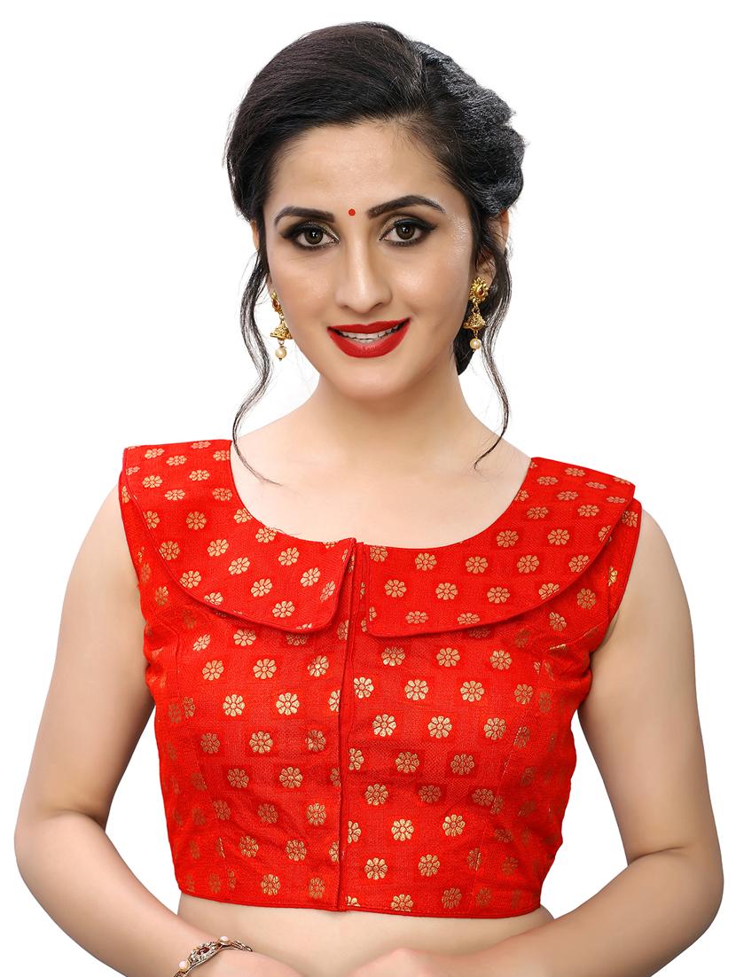 red jacquard blouse - 17105307 - Zoom Image - 1