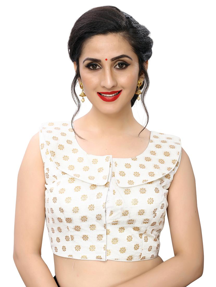 white jacquard blouse - 17105308 - Zoom Image - 1