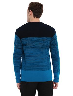 blue color block pullover - 17105500 - Standard Image - 3