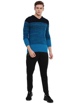 blue color block pullover - 17105500 - Standard Image - 4