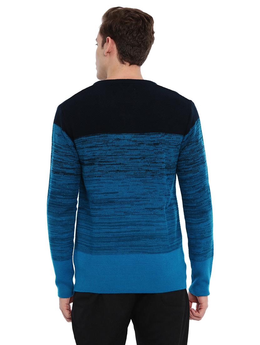 blue color block pullover - 17105500 - Zoom Image - 3