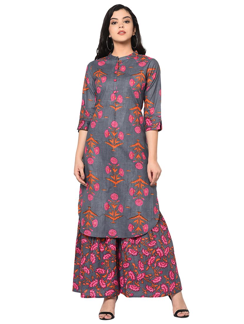 floral kurta sharara set - 17105958 - Zoom Image - 1