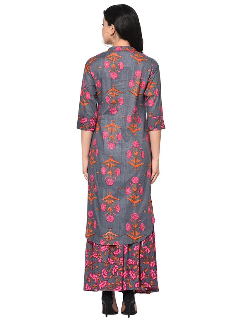 floral kurta sharara set - 17105958 - Zoom Image - 3