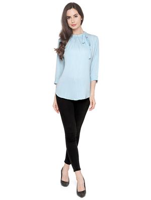 tie up neck solid top - 17106377 - Standard Image - 4