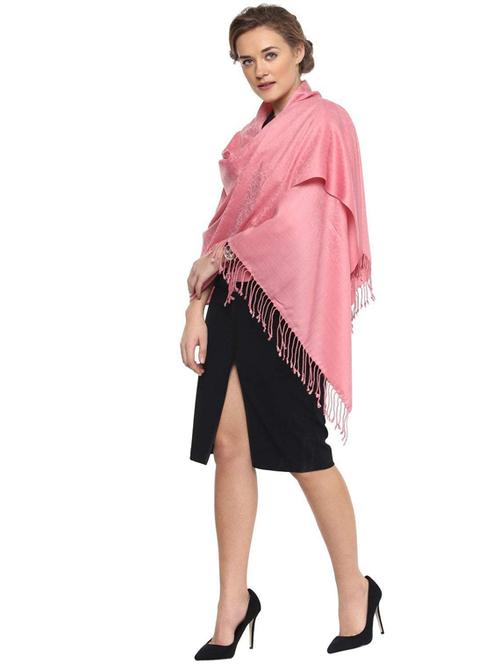 pink wool blend stole - 17106852 - Very Small Image - 1