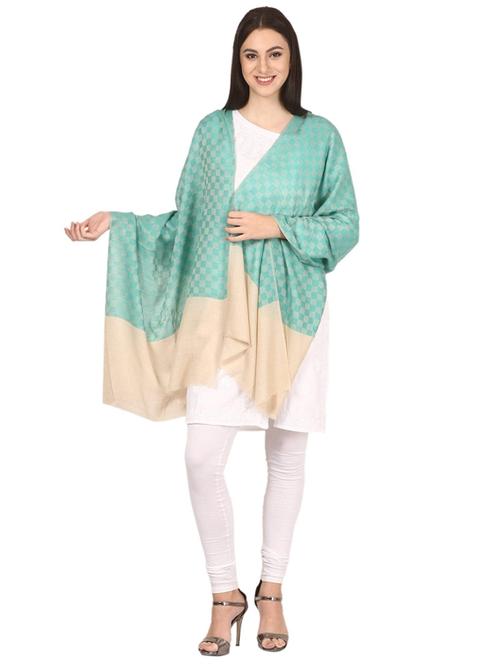 green wool blend stole - 17106916 - Very Small Image - 1