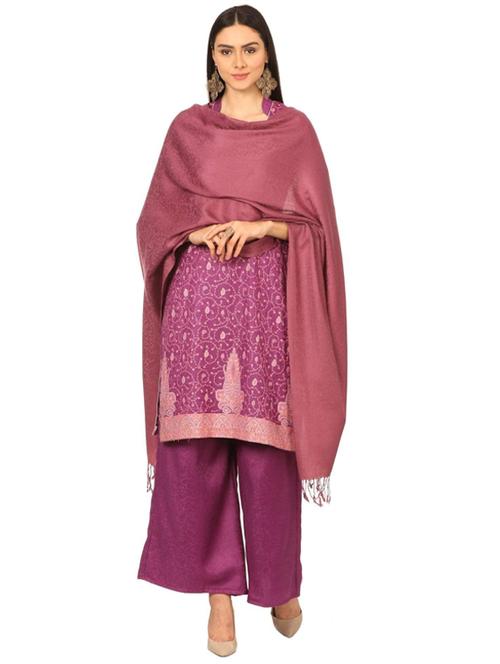 pink wool stole - 17106991 - Very Small Image - 1