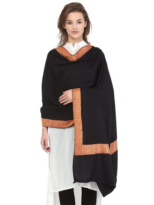 black wool blend shawl - 17107247 - Very Small Image - 1