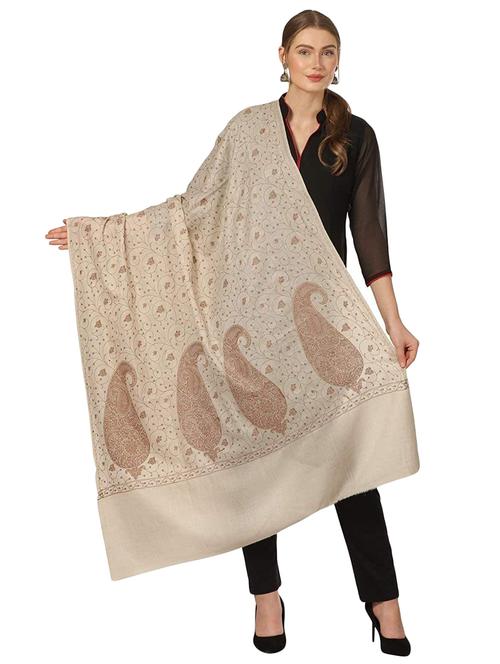 beige wool blend shawl - 17107261 - Very Small Image - 1