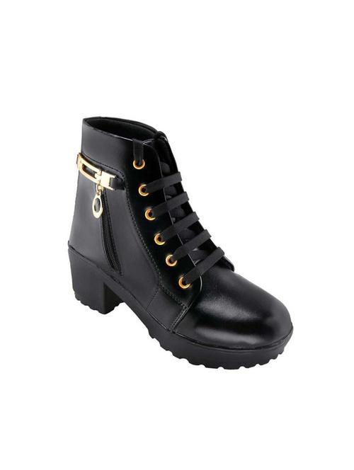 black ankle lace up  boots - 17108383 -  Standard Image - 0