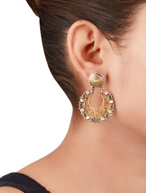 green gold drop earring - 17108697 - Standard Image - 4