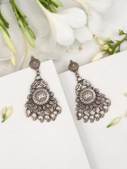 silver tone oxidized drop earring - 17108712 - Very Small Image - 1