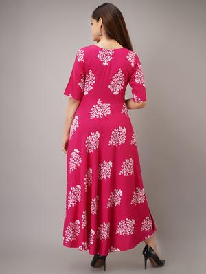 printed flared ethnic dress - 17108746 - Standard Image - 3