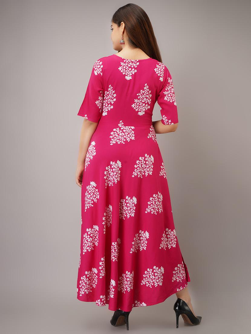 printed flared ethnic dress - 17108746 - Zoom Image - 3