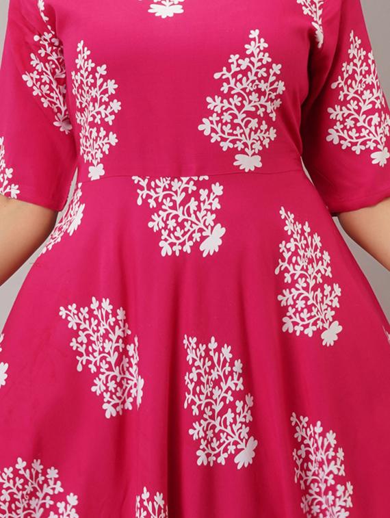 printed flared ethnic dress - 17108746 - Zoom Image - 4