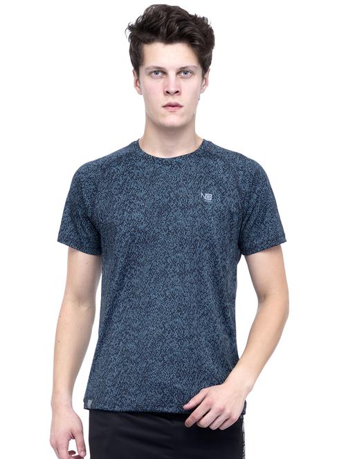 navy blue printed t-shirt - 17108756 - Standard Image - 1