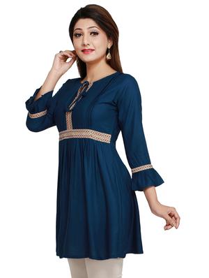 solid flared kurti - 17108769 - Standard Image - 2