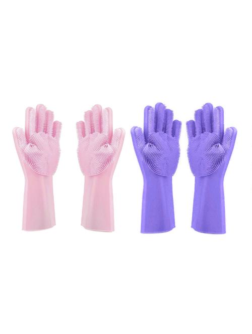 silicon washable multi use cleaning gloves (set of 2) - 17108780 - Standard Image - 1