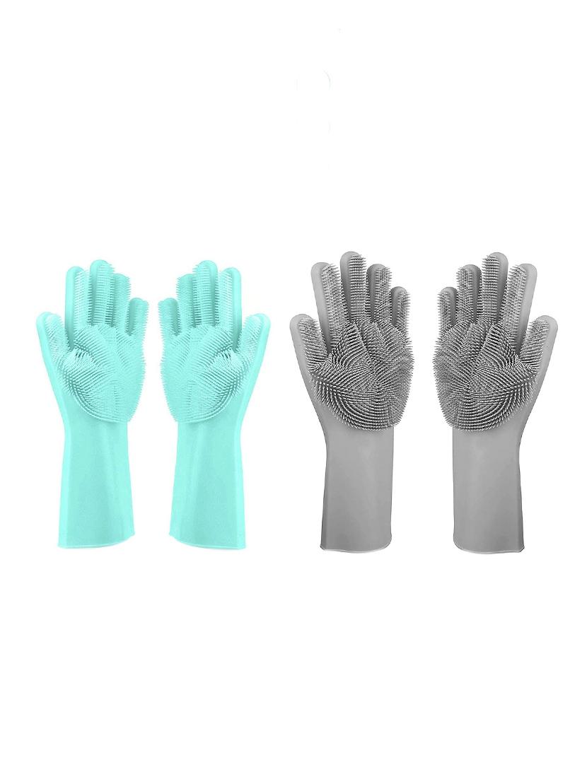 silicon washable multi use cleaning gloves (set of 2) - 17108781 - Zoom Image - 1
