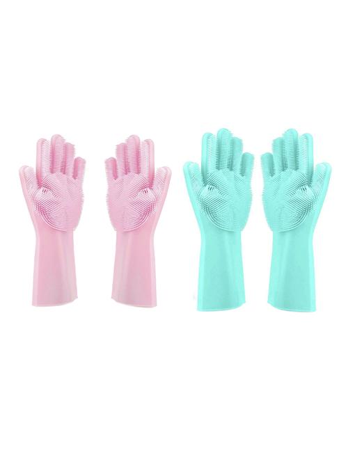 silicon washable multi use cleaning gloves (set of 2) - 17108786 - Standard Image - 1