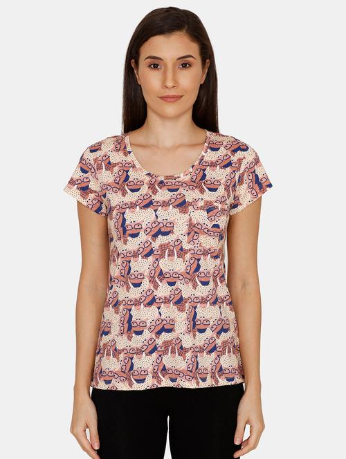 round neck lounge wear tee - 17108907 - Standard Image - 1