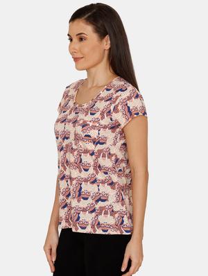 round neck lounge wear tee - 17108907 - Standard Image - 2