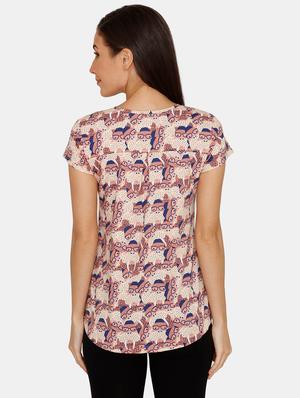 round neck lounge wear tee - 17108907 - Standard Image - 3