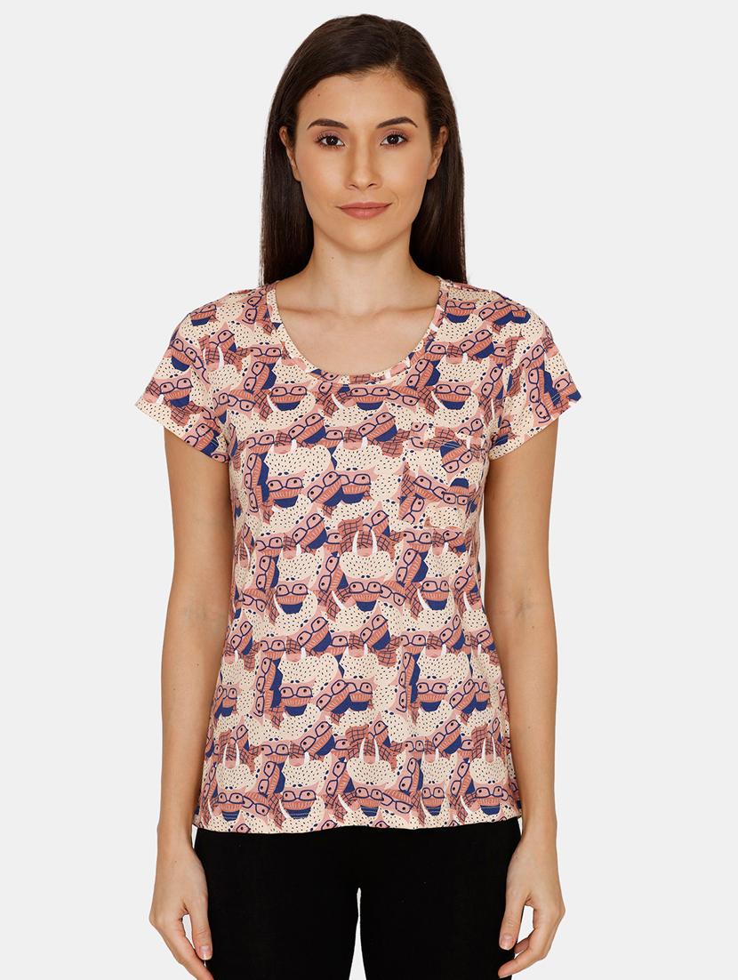 round neck lounge wear tee - 17108907 - Zoom Image - 1