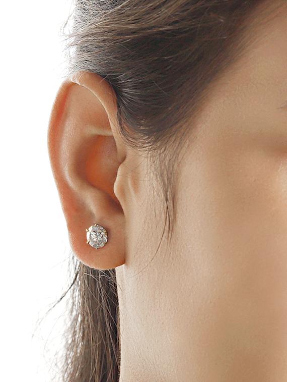 gold diamond studs earring - 17108940 - Zoom Image - 3