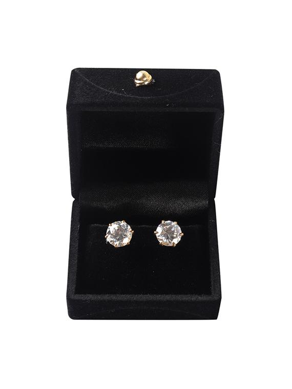gold diamond studs earring - 17108940 - Zoom Image - 4