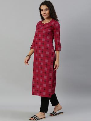 printed straight kurta - 17108985 - Standard Image - 2