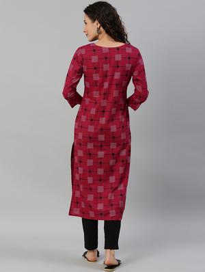 printed straight kurta - 17108985 - Standard Image - 3