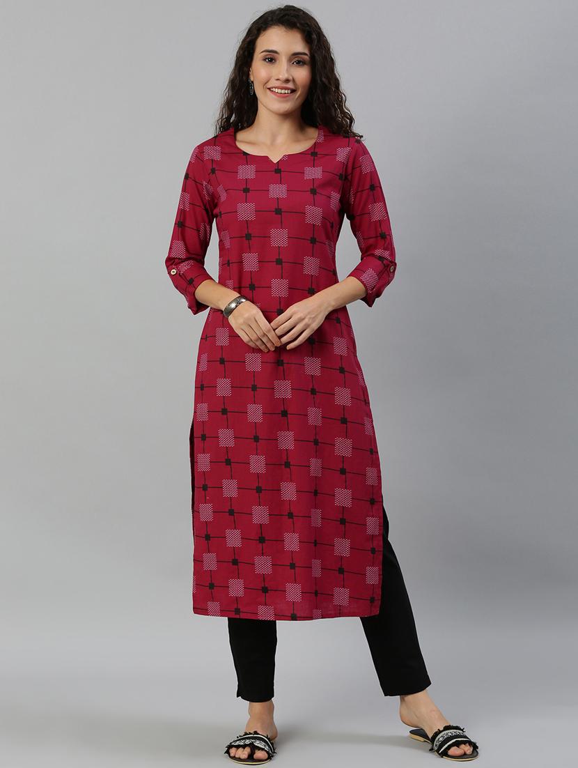 printed straight kurta - 17108985 - Zoom Image - 1