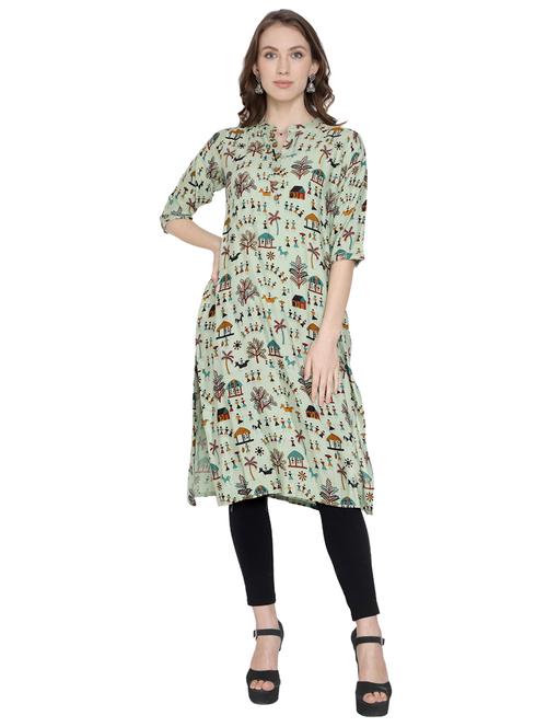 warli straight kurta - 17110419 - Standard Image - 1