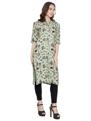 warli straight kurta - 17110419 - Standard Image - 2