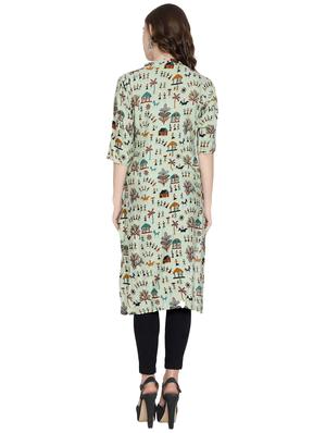 warli straight kurta - 17110419 - Standard Image - 3