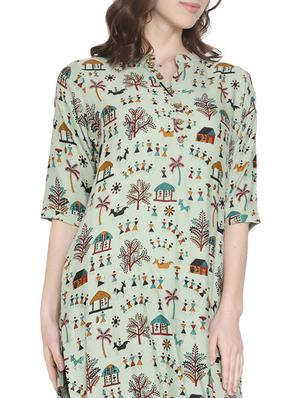 warli straight kurta - 17110419 - Standard Image - 4