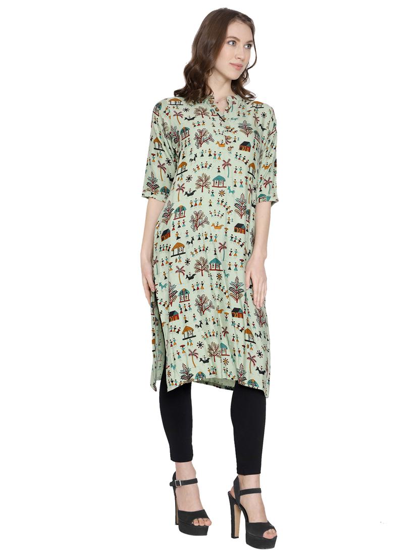 warli straight kurta - 17110419 - Zoom Image - 2