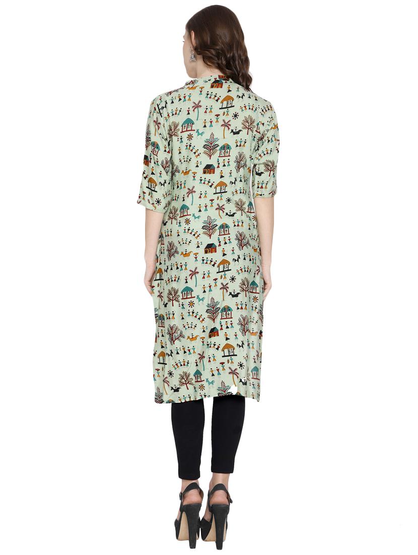 warli straight kurta - 17110419 - Zoom Image - 3