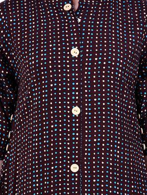 printed asymmetric kurta - 17110430 - Standard Image - 4